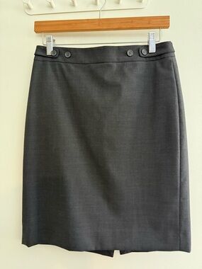 J. Crew Black Button-Waist Pencil Skirt